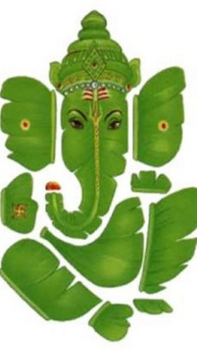 Ganeshji on Leaf Wallpaper