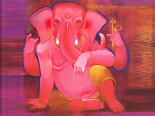 sitting Ganpati Mobile Wallpaper