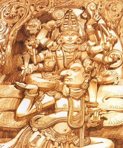 Vishnu Riding Garuda Samsung Galaxy S 2 wallpaper
