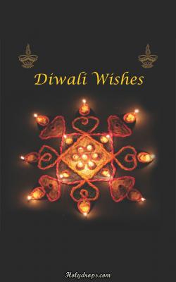 Diwali HD wallpaper with Rangoli and Diyas 