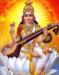 Saraswati maa on lotus mobile wallpaper